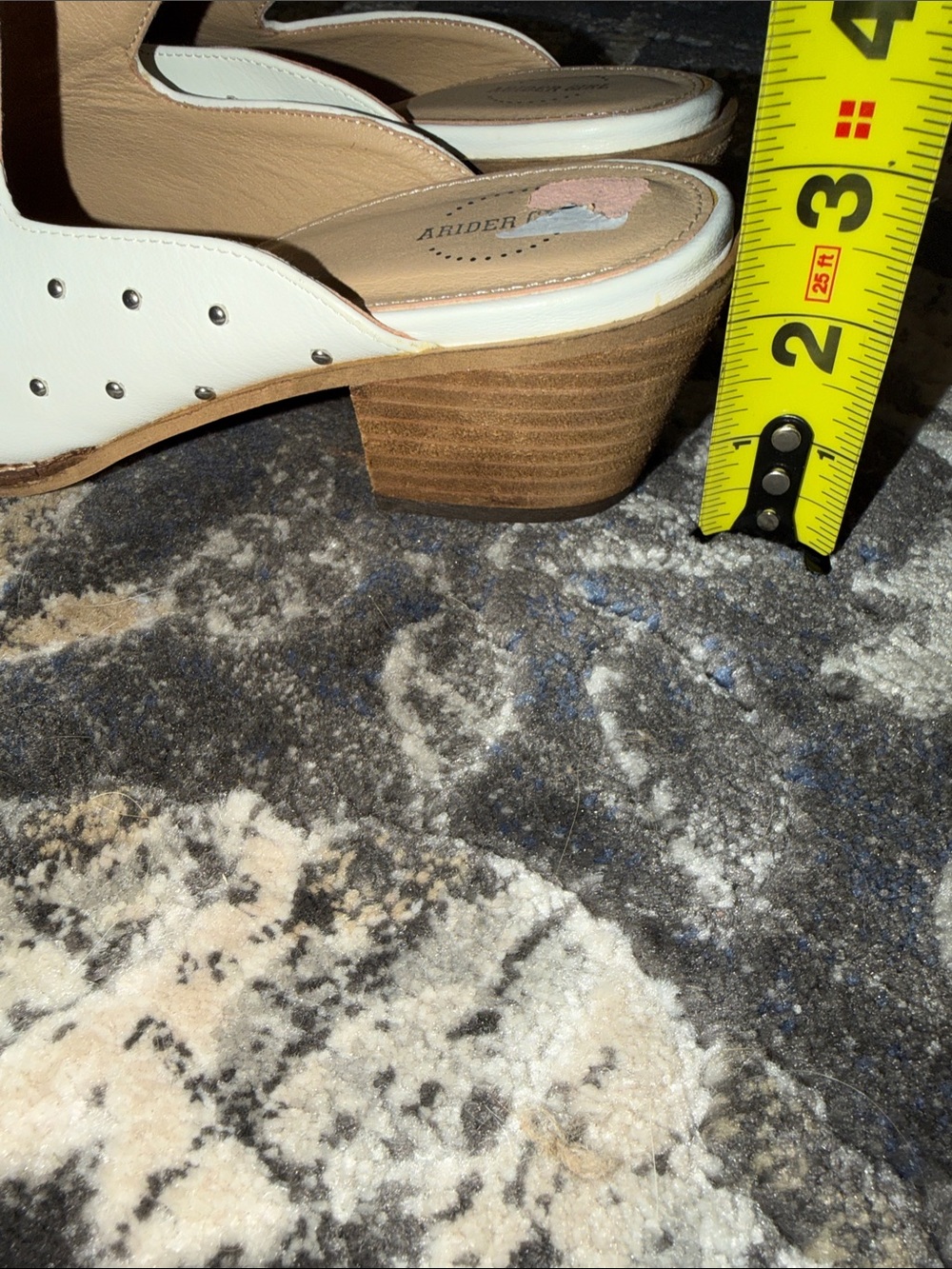 Arider Girl studded White Leather Slip-On Mules - Women size 10 - Picture 7 of 7